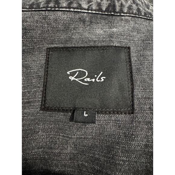 RAILS Angelica Button-Up Shirt Black Acid Wash Size Large - Picture 5 of 8